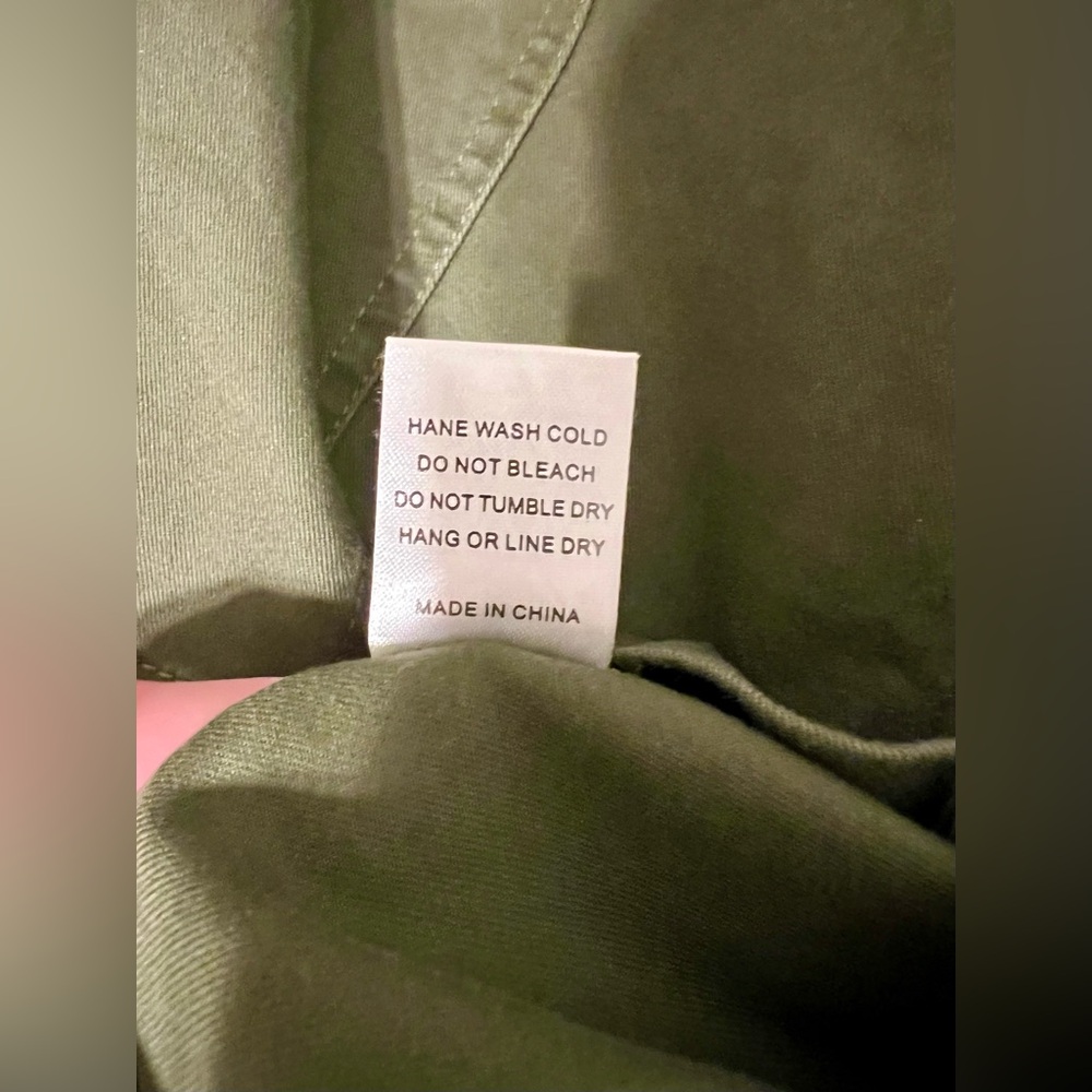 NUDE Brand Army Green Button Front Mini Skirt Denim Slight Stretch Size Medium - Picture 9 of 13